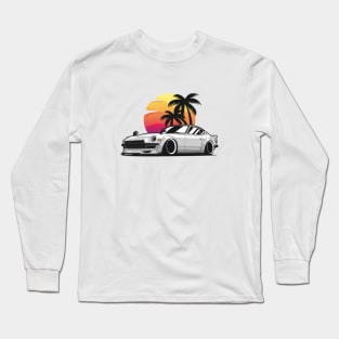 White 280z Sunset Palms Long Sleeve T-Shirt